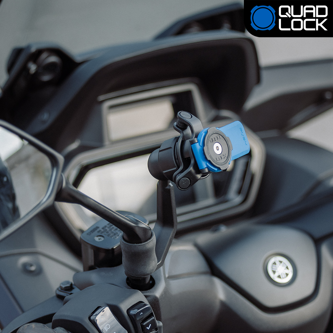 Quad Lock - Mirror Phone Mount - Motorcycle Kit for iPhone