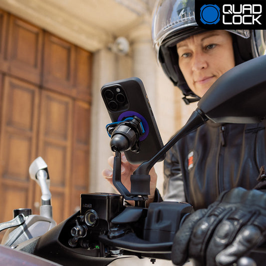 Quad Lock - Mirror Phone Mount - Motorcycle Kit for iPhone